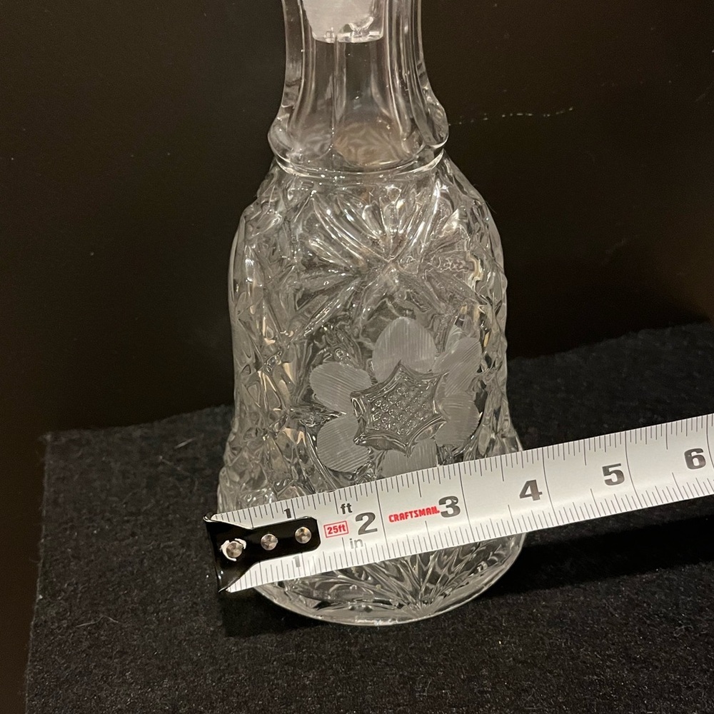 Vintage Pressed Glass Decanter with Floral Star Motif - Picture 12 of 16